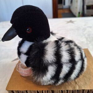Vintage Mary Meyer Vermont Lana Loon‎ 8" Plush Black & White Stuffed Loon